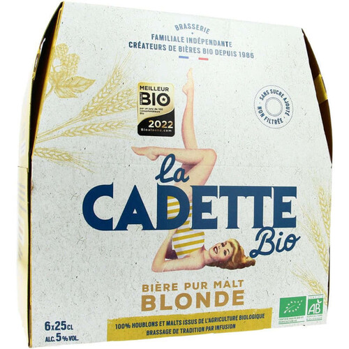 La Cadette Bière Blonde Pur Malt Bio 6x25cl