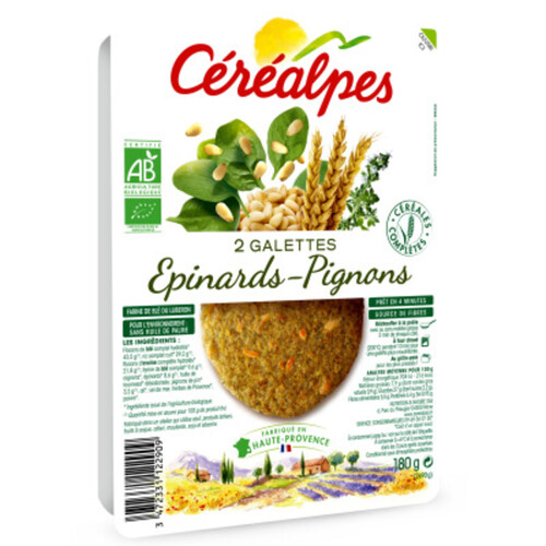 Cerealpes Galettes Épinards & Pignons Bio 2x90g