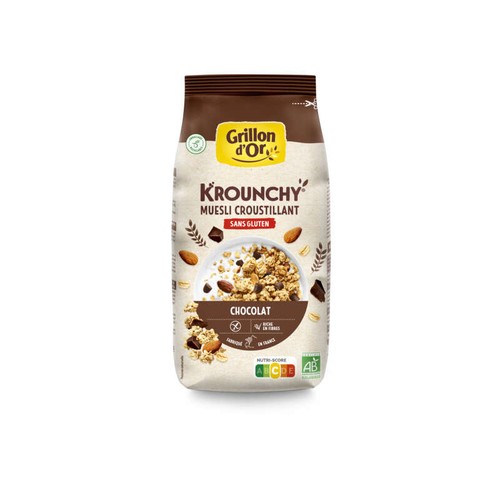 Grillon D'Or Krounchy Chocolat & Avoine Sans Gluten 500G Bio