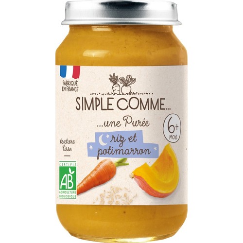 Simple Comme....Purée Riz et Potimarron Dès 6M 190g