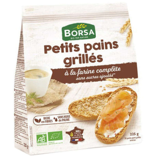 Borsa Petits Pains Grillés Sans Sucre Ajoutés Bio 225G
