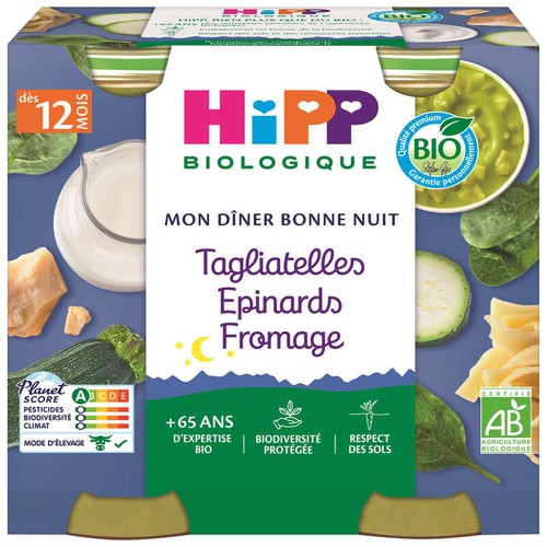 Hipp Biologique Tagliatelles Épinard Fromage Bio, Dès 12 Mois