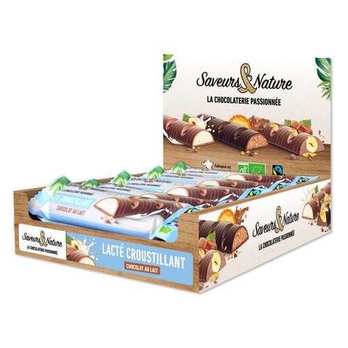 Saveurs & Nature Barre Lacté Croustillant Chocolat au Lait 30g