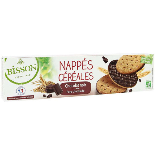 Bisson Biscuits Nappés Céréales Chocolat Noir 140g