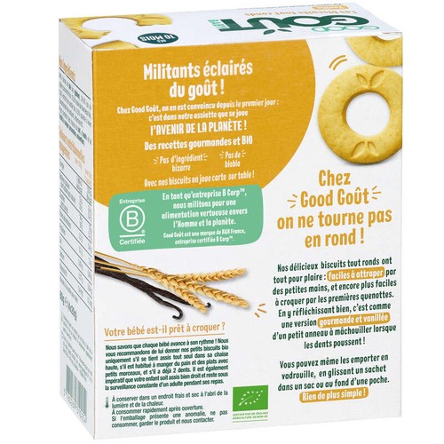 Good Goût Biscuits Bio Vanille Dès 10 Mois 80g