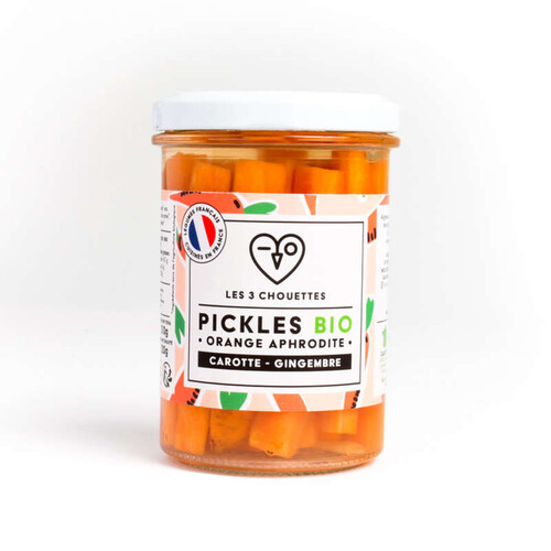 Les 3 Chouettes Pickles Carotte & Gingembre Bio 210g