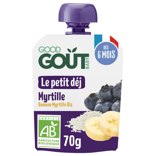 Good Goût Gourde Petit Déj Myrtille dès 6 mois Bio 70g