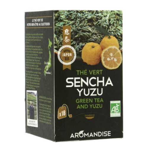 Aromandise Thé vert Sencha yuzu Bio 18 sachets