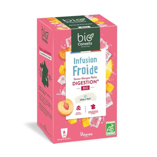 Infusion Froide Saveur mangue Pêche Digestion en Sachets bio x20