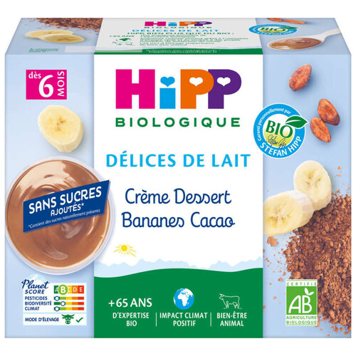 Hipp Crème Dessert Cacao Bio - Dès 6 Mois