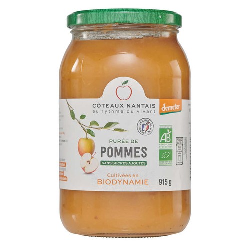 Coteaux Nantais Purée Pommes Demeter Sans Sucres Format Family Bio 915g
