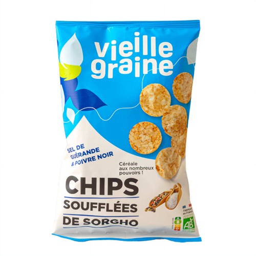 Veille Graines Chips soufflées sorgho sel et poivre 60g