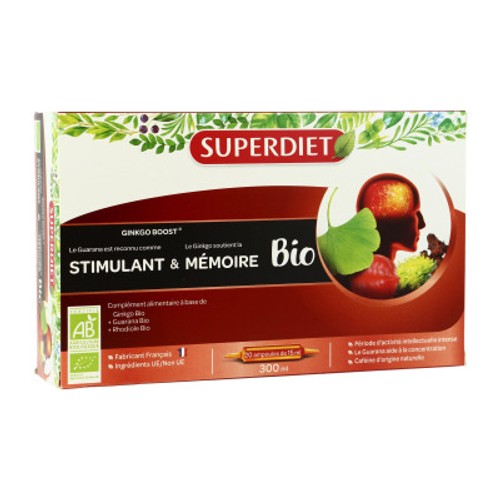 Superdiet Complément Alimentaire Ginkgo Bio Ampoule x20