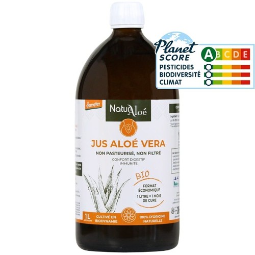 NaturAloé Jus d'Aloé Vera non pasteurisé Bio 1L