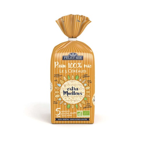 Bio soleil pain 100% mie le 5 céréales bio 300g