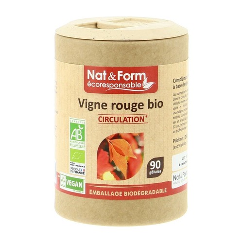 Nat&Form Vigne rouge 90 gélules Bio/Végan