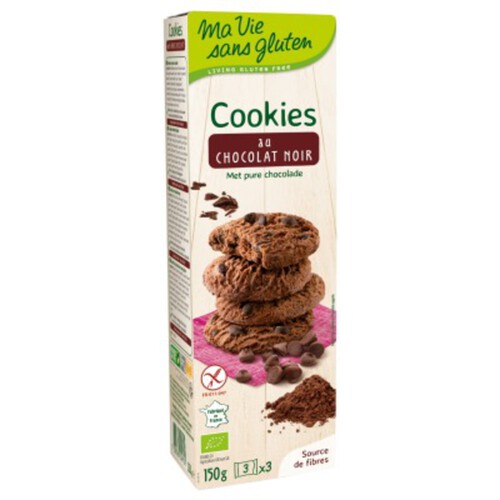 Ma Vie Sans Gluten Cookies Chocolat Noir Sans Gluten Bio 150g