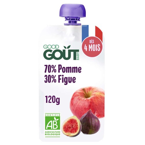 Good Goût Gourde Pomme Figue Des 4M 120g Bio