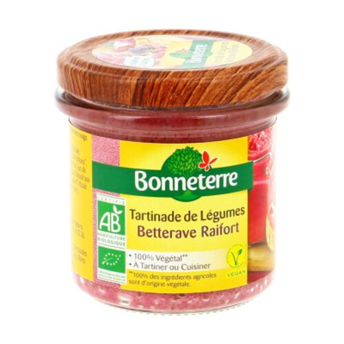 Bonneterre Tartinade De Légumes - Betterave Raifort Bio 135g