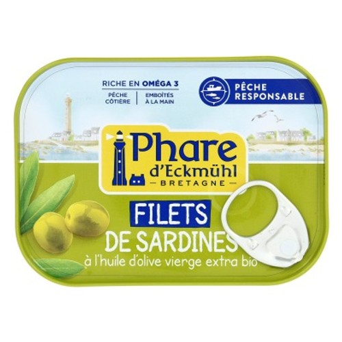 Phare d'Eckmuhl Filets de Sardines à l'Huile d'Olive Vierge Extra Msc 100G