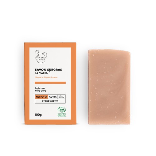 Clémence et Vivien Savon Surgras La Vahiné Argile Rose & Ylang 100g