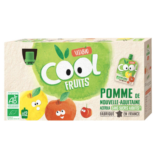 Vitabio Cool Fruits Pomme de Nouvelle-Aquitaine Acérola 12x90g