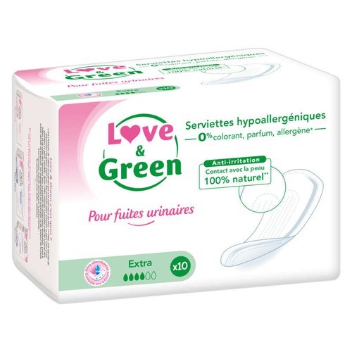 Love & green Serviettes hypoallergéniques extra x10