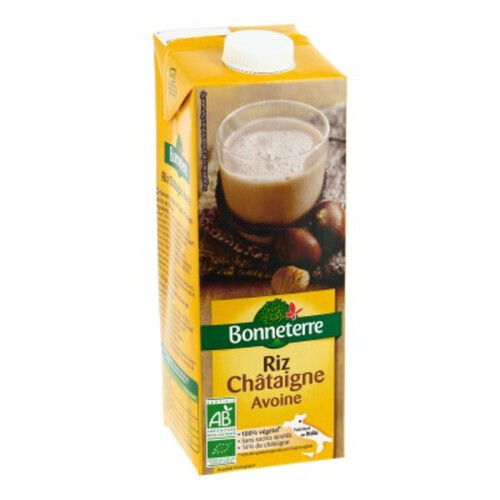 Bonneterre Boisson Riz Châtaigne Avoine Bio 1L