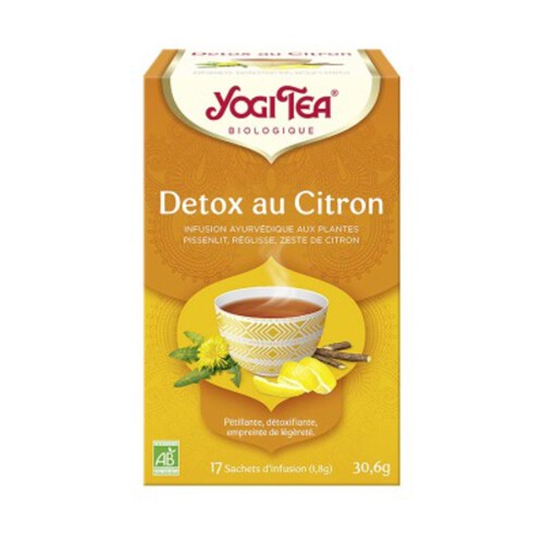 Yogi Tea Biologique Détox Citron Infusion Ayurvédique *17 Sachets 30,6g