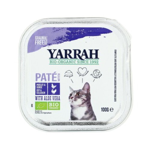 Yarrah Pâtée Poulet, Dinde & Aloe Vera Pour Chat Bio 100g