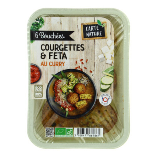 Carte Nature Bouchées courgettes féta au curry 180g