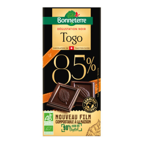 Bonneterre Tablette de Chocolat Noir 85% Bio 80g