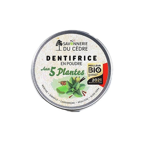 Savonnerie du Cèdre Dentifrice en Poudre aux 5 Plantes 35g