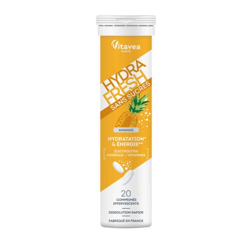 Vitavea Hydrafresh Hydratation & Énergie Goût Ananas 20 Comprimés