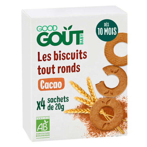 Good Goût Biscuits Tout Ronds Cacao Dès 10 mois Bio 80g