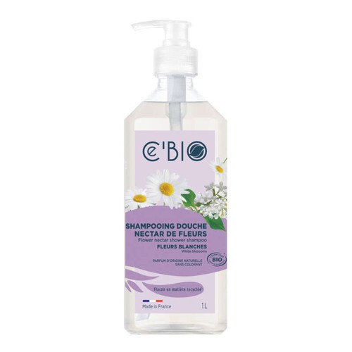 Ce'Bio Shampoing Gel Douche Fleurs Blanches 1L