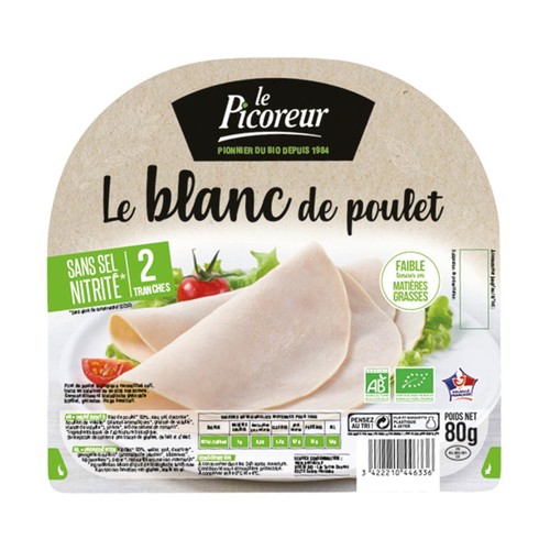 Le Picoreur blanc Poulet sans sel Nitrité x2 80g