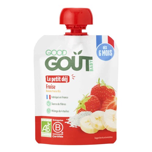 Good Goût Baby Petit Déj Fraise Dés 6 mois BIO 70g