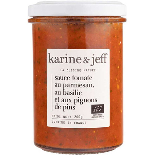 Karine & Jeff Sauce Tomate au Parmesan Basilic & aux Pignons de Pin 200g