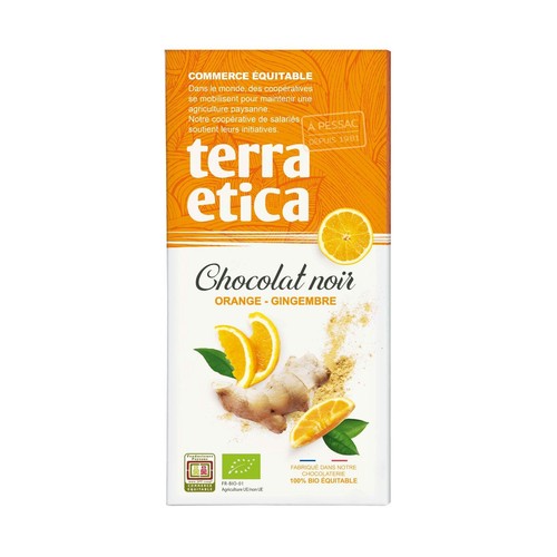 Terra Etica Chocolat Noir Orange- Gingembre 100g