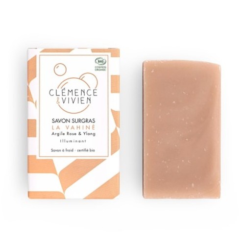Clémence et Vivien Savon Surgras La Vahiné Argile Rose & Ylang 100g