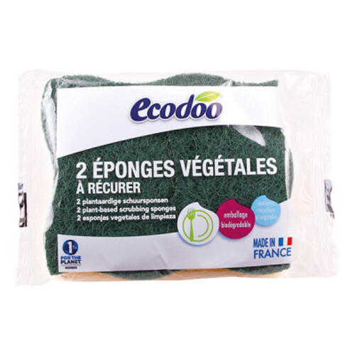 Ecodoo Éponges Végétales À Récurer X2
