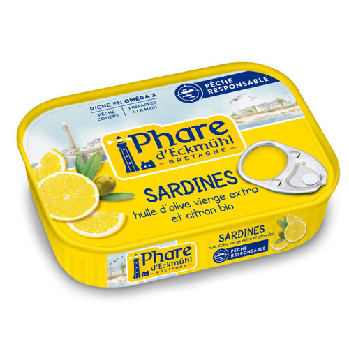 Phare D'Eckmuhl Sardines À L'Huile D'Olive & Citron Msc 135G