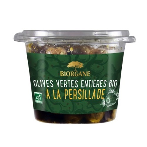 Biorgane Olives Vertes Entières À La Persillade Bio 250G