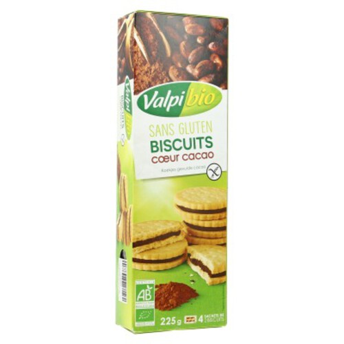 Valpibio Biscuit Cœur Cacao Sans Gluten 225G Bio