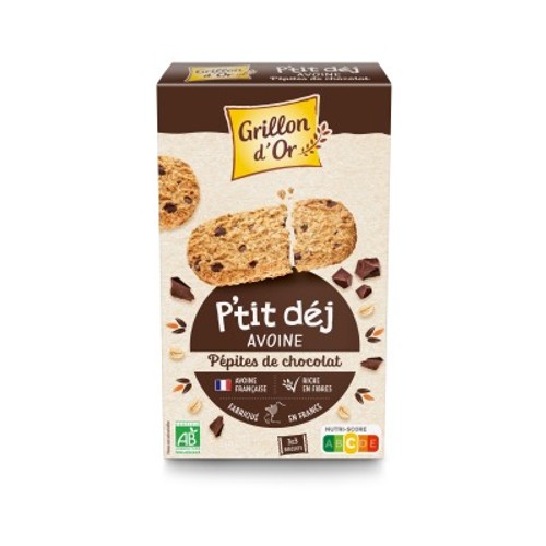 Grillon d'Or Biscuits P'Tit Dej Avoine Pépites de Chocolat 150g