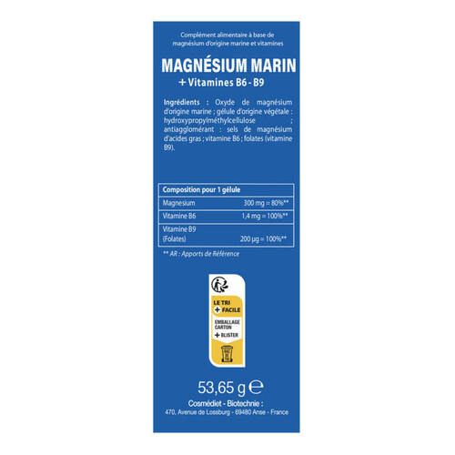 Aquatechnie Biotechnie Magnesium Marin B6 100 Gélules