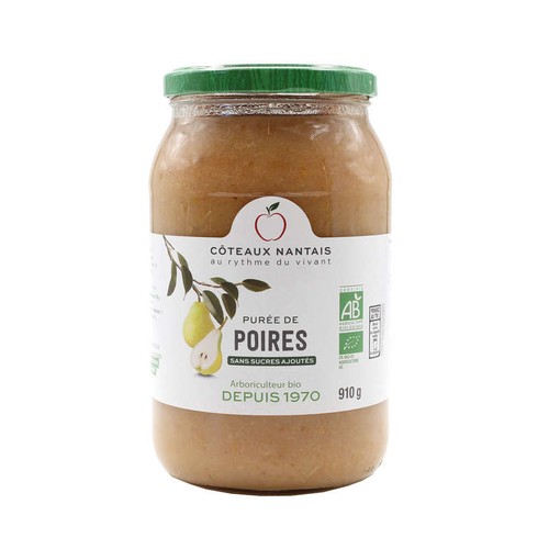 Côteaux Nantais Purée De Poires Sans Sucres Format Family Bio 910g