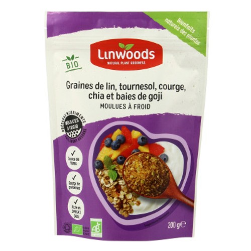 Linwoods Grain de Lin Tournesol Courge Chia & Baies de Goji 200g