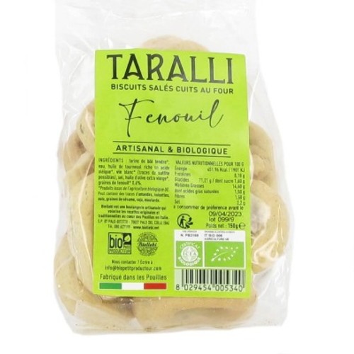 Taralli Fenouil Bio 150g
